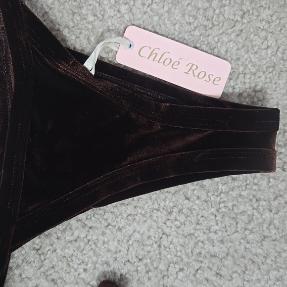 NWT Chloe Rose Revolve Sun Soaked Velvet Bikini Set In Bronze Size Small - Picture 10 of 15